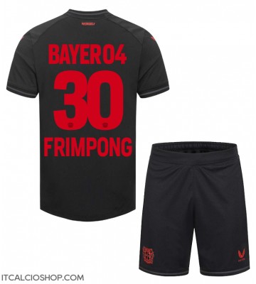 Bayer Leverkusen Jeremie Frimpong #30 Prima Maglia Bambino 2023-24 Manica Corta (+ Pantaloni corti)